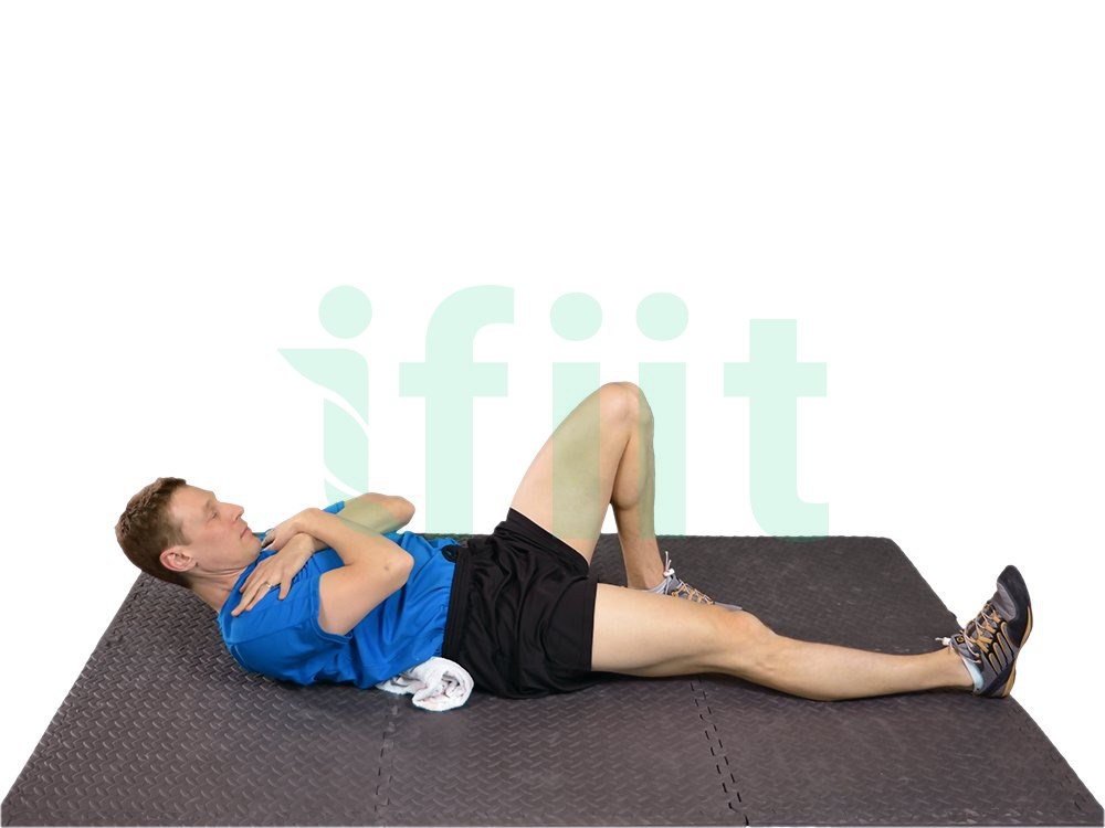 Heel Slide - Core Activated - Hands at Chest